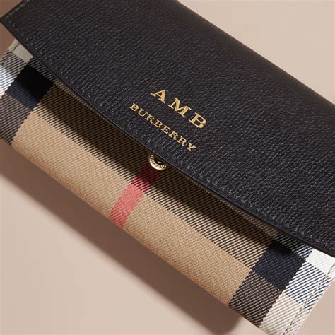 burberry house check and leather continental wallet|How to Spot a Fake Burberry Wallet .